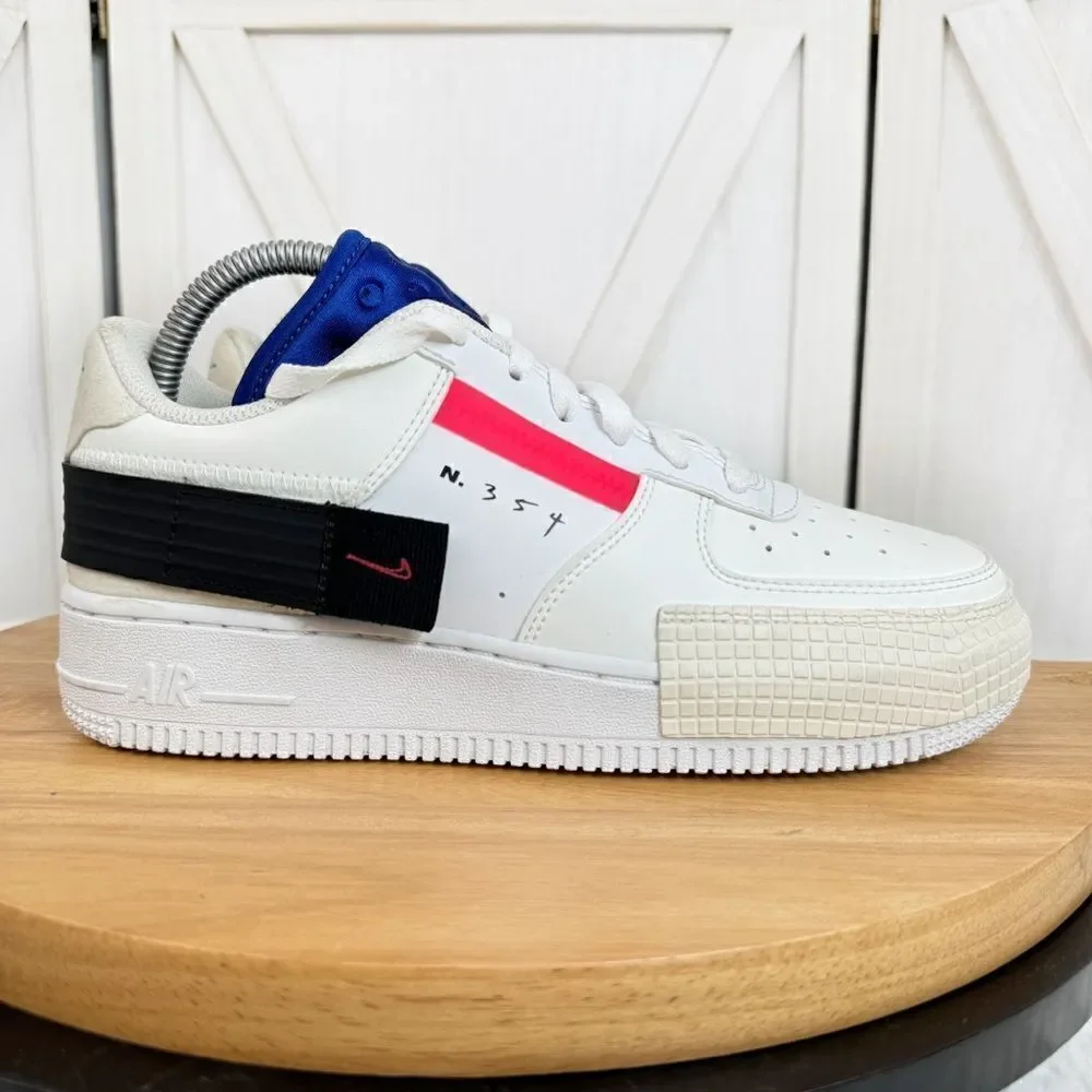 Nike Air‎ Force 1 GS Low Drop Type Sneakers Summit White 6Y Youth BQ4793-100